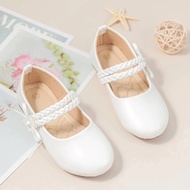 Premium white ballet shoes with 2 laces / braided strap ballet shoes / cute charming side ribbon bal