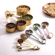 Coffee Bean Spoon Stainless Steel Measuring Spoon Measuring Cup 4-Piece Set with Scale Spoon Seasoni