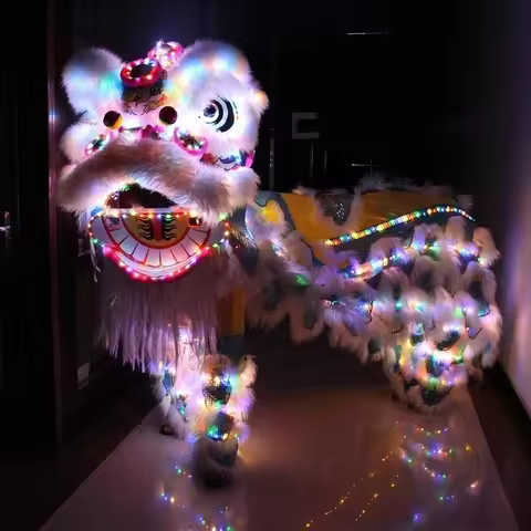 Handmade LED Lion Dance Costumes Chinese Traditional Lion Dance with Lights(Shipped by Fast Air Ship
