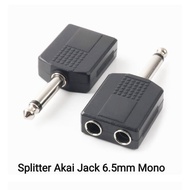 JACK T AKAI MONO JACK CABANG MIC JACK T AKAI SAMBUNGAN 2 LUBANG SOKET AKAI TO JACK AKAI