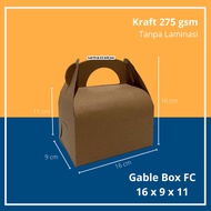 Gable box kraft Bag 16x9x14 // kraft box fried chicken box Bag croissant hampers souvenir Cute Bag