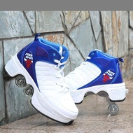 fashion adult children's heelys agloat can hide adult 4-wheel automatic pull shoes double row roller