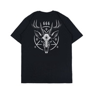 Metal t-shirt Satanic Distro t-shirt Men Women Black SIXCISSORS 666 THE DEER
