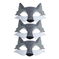 3PCS Wolf Mask Kids Party Wolf Head Mask Decor Cosplay Party Wolf Head Mask Props Funny Felt Wolf Ma