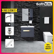 BATHKITC Bathroom Basin Cabinet Aluminum Basin Cabinet Wash Basin With Mirror Cabinet