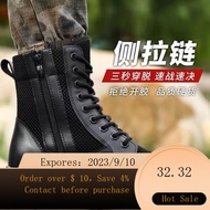 New Summer Combat Training Boots Breathable Mesh Dr. Martens Boots Men's Outdoor Hiking Boots Fashion Haulage Motor Bo