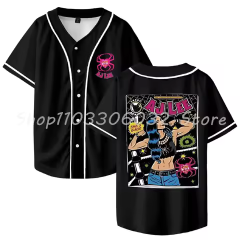 AJ Lee Comic Merch Baseball Jersey Shirt V-Neck Women Men Short Sleeve Streetwear Clothes