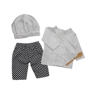 KIN Newborn Chefs Costume Pants Hat Tops 0-3Month Baby Outfit Photostudio Accessories