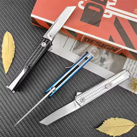 CR 7083 EDC Pocket Knife 8Cr13MoV Blade Blue 420 Steel Handle Camping Hunting Outdoor Survival Tools