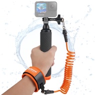 Action Cam Non-Slip Floating Hand Grip Handler Selfie Stick with Steel Core Safety Strap for GoPro I