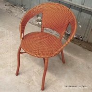 Thick Clearance Rattan Woven Whole Set with Armrest Chair Chair Backrest Chair Indoor Heightening Ch
