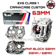 EX5 CLASS 1 RACING CUSTOM CRANKCASE 63MM L/R PNP BLOCK 58/59/60 - LEO
