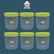 HIJAU 6PCS GOLDEN SUNKIST GREEN TALL JARS 700ML CAPACITY (TT 1177 H) WHOLESALE