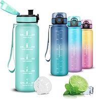 Water Bottle 0.5 Litre Children's Water Bottle with Time Marking, Leak-Proof, Water Bottle with Filt