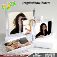 【10+10mm】Transparent Acrylic Photo Frame Magnetic Photo Frame 4R/5R/6R/8R Display Picture Family Pho