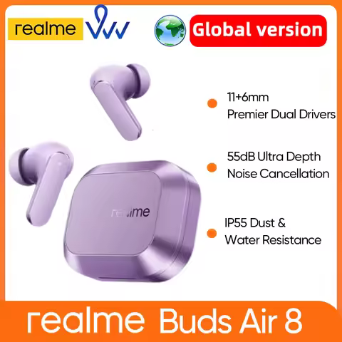Global Version realme Buds Air 8 Active Noise Cancelling True Wireless Earphone Hours Battery Blueto