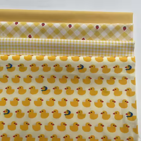 160CM*50CM Twill pure cotton fabric cartoon yellow duck printed cloth children's bedding clothing ha