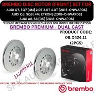 BREMBO GENUINE DISC BRAKE ROTOR (FRONT, REAR) FOR AUDI Q7, SQ7 [4M] / Q8, SQ8 [4M, ETRON] / A8, S8 [
