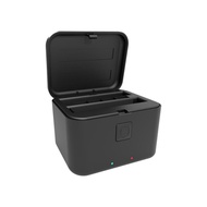 For Insta360 X5 PULUZ Dual-Batteries Charging Box & Memory Card Storage Case (Black)