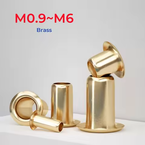 M0.9 M1.3 M1.5 M1.7 M2 M2.3 M2.5 M3 M3.5 M4 M5 M6 Brass Hollow Rivet Copper Tubular Rivets Double Si