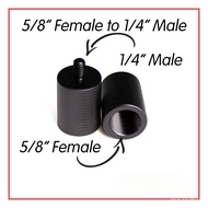 Red Dot 5/8" Female to 1/4" Male Adaptor Aluminium Screw Adaptor in Black
