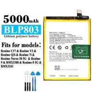 New For Realme 7i 8(5G) 9 C17 / Narzo 30 5G BLP803 Battery (5000mAh) Replacement