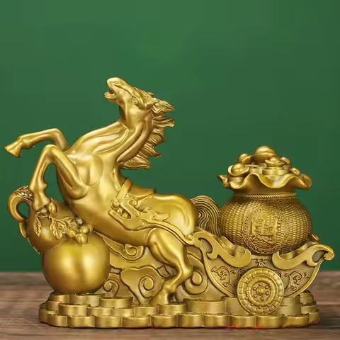 Copper Horse Ornaments Immediately Get Rich and Happy To The Home Furnishings Living Room Decoration