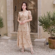 #JBS2273 Merida Dress Joobs.studio เดรส+choker+เข็มกลัดดอกไม้