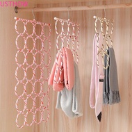 USTHOW Display Rack Hanging Scarves Circular Wardrobe Organiser Save Space Hanger