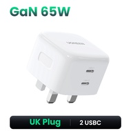 UGREEN 65W GaN 2-Port Fast Charger 2 Type C Charger for MacBook Pro/Air Dell XPS iPad Mini/Pro iPhon