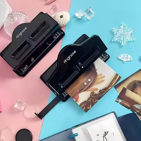 1PC 4-hole mushroom-shaped hole punch, suitable for A4/A5/A6/A7 loose-leaf notebooks and scrapbookin