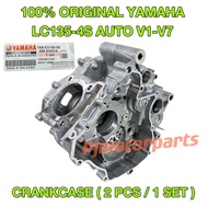 LC135 4S V1-V7 AUTO (100% ORIGINAL YAMAHA HLY) (2 PCS / 1 SET) Engine Crank Case Set Enjin Cover CrankCase Assy LC 135