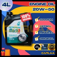 ORIGINAL ENGINE OIL PETRONAS 【MACH 5 PLUS 20W50 4L】MINERAL SYNTHETIC TOYOTA NISSAN PROTON PERODUA HO