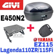 Combo Set Monorack Rapido ABS BOX GIVI E450N2 YAMAHA EZ115 LAGENDA 110ZR 115 FI GIVI E450N2 SPECIAL 