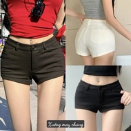 Women's Low-Waist Shorts 4 Pockets Women's Slim Thigh Low-Rise Shorts Low-Rise 4-Way Stretch Thick U