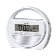 Seiko Clock Alarm Clock Disaster Prevention Clock Radio Wave Digital Hand-cranked Charger Radio LED Flashlight Emergency Buzzer Mobile Phone Charger White SQ764W SEIKO