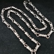 6mm Thickness Stainless Steel With 12mm Short Tubes Link Chain Amulet Necklace L75cm.
