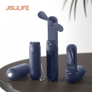 JISULIFE Portable Mini Fan 2000mAh Hand USB Cooling Foldable Whisper Quiet Led Light Handheld Fans
