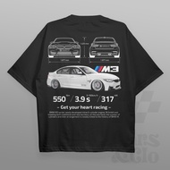 COD๏ผCars and Clo - Regular Fit Black - BMW F80 M3 Blueprint T-Shirt - F80 M3 White S Novel
