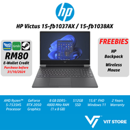 HP Victus 15-Fb1037AX Blue / 15-Fb1038AX Silver RTX 2050 AMD Ryzen 5 7535HS 8GB 512GB 15.6" FHD 144H