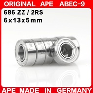 10-100PCS Germany ABEC-9 Bearing 686 ZZ 2RS 6x13x5 mm 686-2RS 686RS 686ZZ Z  RS LB LU - 2Z Miniature