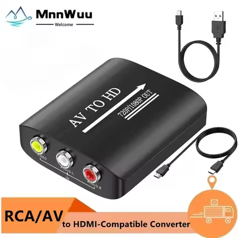 AV to HDMI-Compatible Converter 1080P RCA to HDMI-Compatible Adapter for PS1/PS2/PS3/Xbox 360/WII/N6