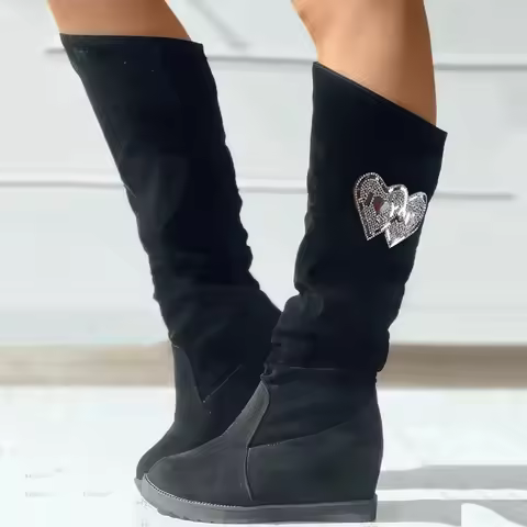 Long Knee Boots Women's Knee High Boots Wedge Heel Casual Fashion Shoes Knee High Platform Boot