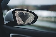 spansee Car Rearview Mirror Film, Waterproof Film for Side Mirror, Rainproof Prtective Sticker for Side Window, Set of 4 Heart Shape Mirror Sticker