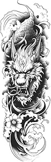 Semi-Permanent Tattoo,Dragon HC-QB-034,Dragon Tattoos,Water-Resistant,Real Tattoo Look,Resilience,La