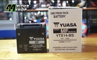 YTX14-BS แบตเตอรี่ YUASA 12V/12Ah สำหรับ BMW R1200GSA F650GS V-strom ZX-12R
