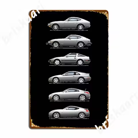 Fairlady Z 240z 280zx 300zx 350z 370z Evolutions Car Metal Signs Cinema Garage Living Room Plaques C