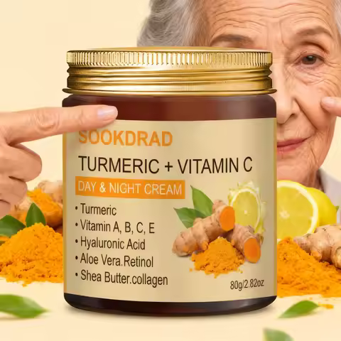 Turmeric + Vitamin C Day Night Cream, Collagen, Refresh Skin, Face, All Ages, 80g/2.82oz, All Skin, 