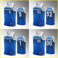HT1 2024 NBA Minnesota Timberwolves Jersey Towns Anderson Edwards Basketball Sports Vest Unisex City