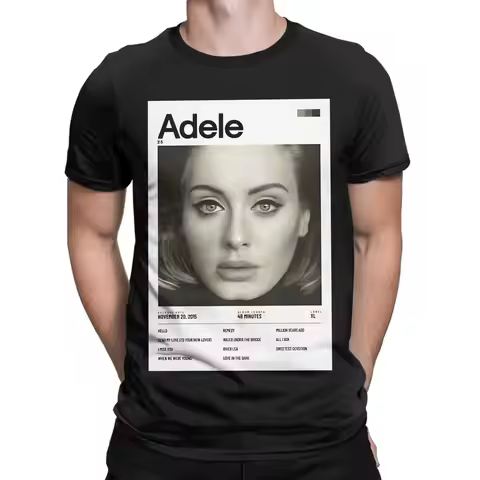 Adele 25 poster Graphic 100% Cotton T-Shirt Adeles Tops Tees For Men